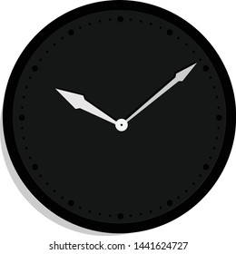 Black wall office clock icon. Design template vector for branding and advertise isolated on white background
