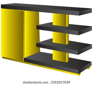 black wall shelf design isolated