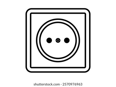 Black wall socket icon on white background