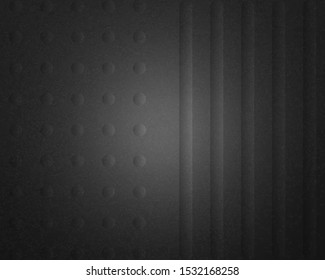 Black wall texture background. Pattern of  lines and dots. Dark color. Grunge texture. Empty background with spotlight. Vector illustration. 