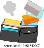 A black wallet full of cards