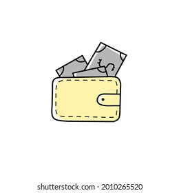 Black wallet icon on white background. Online payment. Vector illustration design