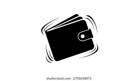 A black wallet with motion blur