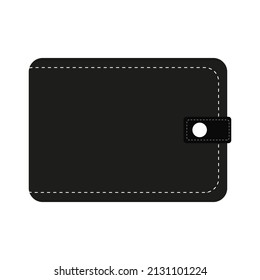 Black wallet on a white background for use in clipart