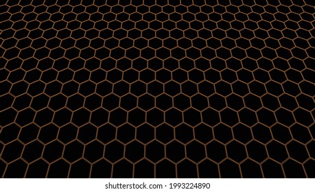 Black wallpaper and brown hexagons abstract background
