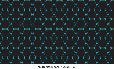 Black wallpaper and green hexagon