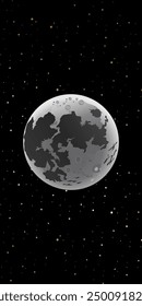 Fondo de pantalla negro con Vertical de fondo de luna