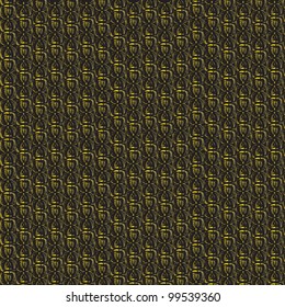 Black wallpaper pattern with golden ornament