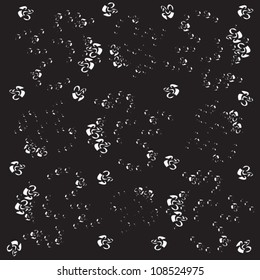 Black wallpaper pattern with white ornament