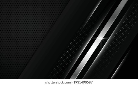 Black Wallpaper With Silver Geometric Lines