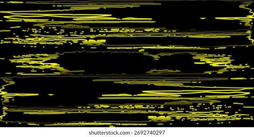Papel de parede preto e pintura efeito pincel amarelo