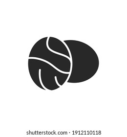 Black walnut black glyph icon. Isolated vector element. Outline pictogram for web page, mobile app, promo.