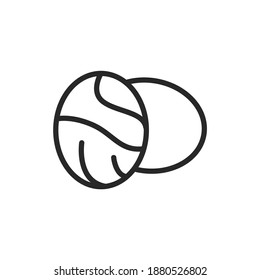 Black walnut black line icon. Isolated vector element. Outline pictogram for web page, mobile app, promo.