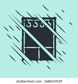 Black Wardrobe icon isolated on green background. Glitch style. Vector Illustration