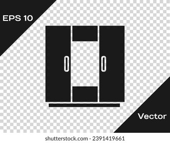 Black Wardrobe icon isolated on transparent background.  Vector