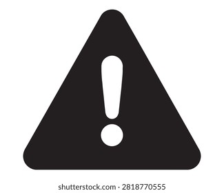 Black warning hazard icon with exclamation point attention triangle exclamation emergency isolated communication information notification imperative standard pictogram cautionary alerting