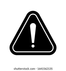 black warning sign. caution, exclamation, alert. vector illustration 