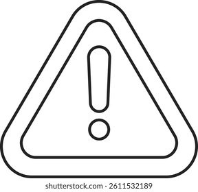 A black warning sign with an exclamation point. The sign is triangular in shape. It is a caution sign