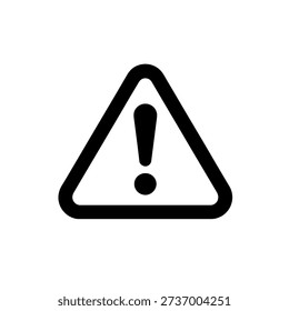 A black warning sign featuring a white exclamation point within a yellow triangular shape.