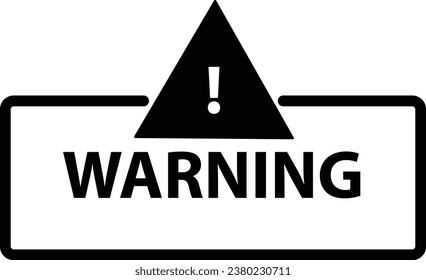 Black Warning sign notice vector art