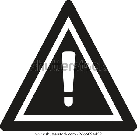 Black warning triangle with exclamation mark isolated on white background