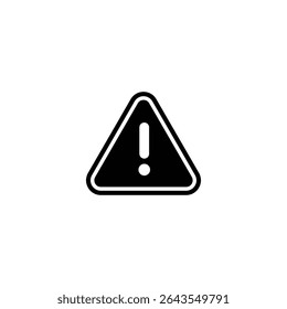 black Warning vector solid icon symbol isolated on white background