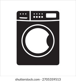 A black washing machine silhouette vector