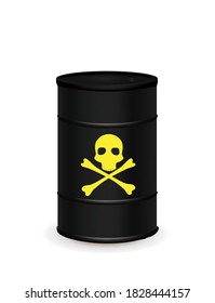 Black waste barrel. vector illustration