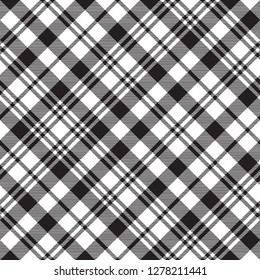 Black watch tartan check plaid seamless pattern. Vector illustration.