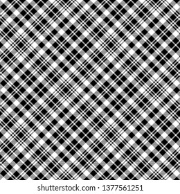 Black watch tartan fabric texture seamless pattern. Vector illustration.