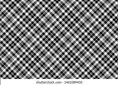 Black watch tartan fabric texture seamless pattern. Vector illustration.