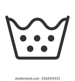 Black Water 70 Laundry symbols Vector Icon, laundry vector icon for web design and marketing isolated on white background.