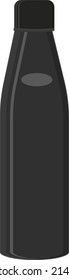Black water bottle, illustration, vector on a white background.
