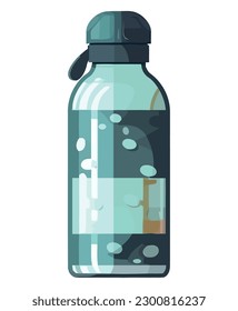 Black water bottle over white