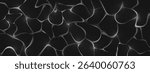 Black water caustic light pattern - white ripples reflecting on dark surface with abstract flowing waves. Liquid optical effect with smooth curves for backgrounds, wallpapers and modern graphic design