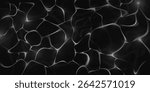 Black water caustic light pattern - white ripples reflecting on dark surface with abstract flowing waves. Liquid optical effect with smooth curves for backgrounds, wallpapers and modern graphic design