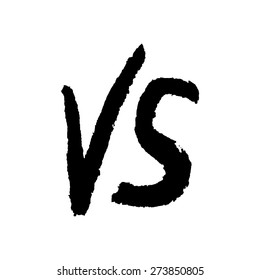 black water color versus sign. concept of relation, together badge, opposite, assault, fighting, war, confrontation, hand drawn painting. sketch style trendy modern design eps10  vector illustration