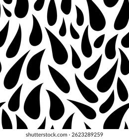 Black Water Drop Hippie Vintage seamless pattern. Abstract art print. Design for paper, covers, cards, fabrics, interior items and any.