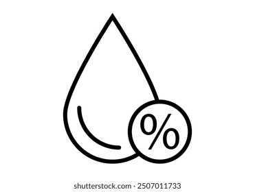 Black water drop icon with water consumption discount