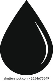 Icono de gota de agua negra para diseño y decoración. símbolo de gota que representa la pureza. con un adorno decorativo. gota de aceite o icono de gota líquida