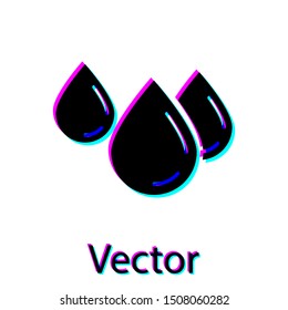 Black Water drop icon isolated on white background.  Vector Illustration