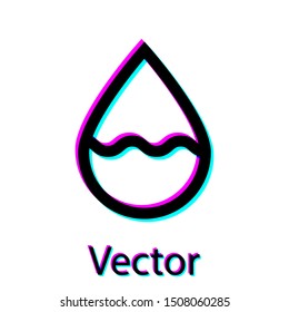Black Water drop icon isolated on white background.  Vector Illustration