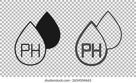 Icono negro de la gota del agua aislado en fondo transparente.  Vector