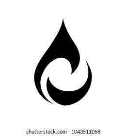 Black water drop icon vector,aqua drop picture, spa logo
