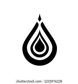 Black water drop icon vector,aqua drop picture, spa logo, eco symbol