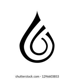 Black water drop icon vector,aqua drop picture, spa logo, organic symbol, fresh silhouette