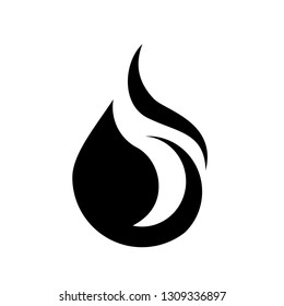 Black water drop icon vector,aqua drop picture, spa logo, rain sign