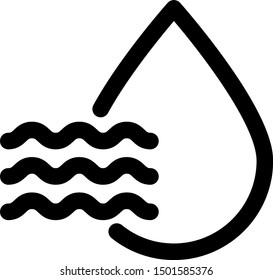 Black Water drop percentage icon isolated on white background. Humidity analysis.  Vector Illustration