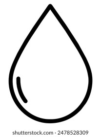 Black water drop with simple design isolated icon. Vector illustration