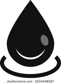 Gota de agua negra. Varias aplicaciones y comunicación visual. Iconos de naturaleza y Clima. Símbolo de gota de agua que representa la pureza
